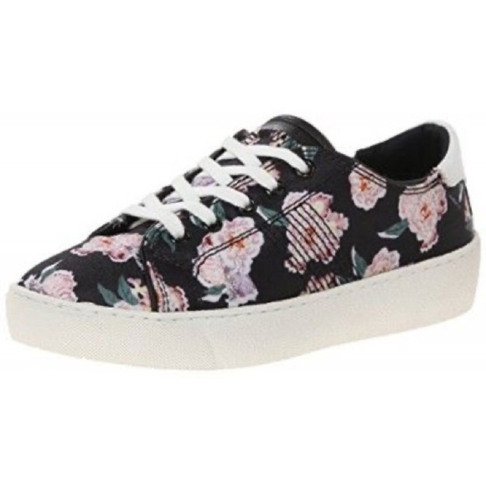 ALDO Canvas Sneakers - Black with Pink Roses - 8.5
